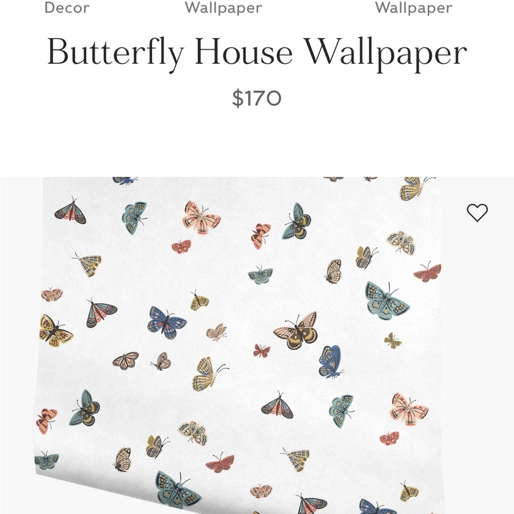 Rifle Paper Company Butterfly House Wallpaper (White)